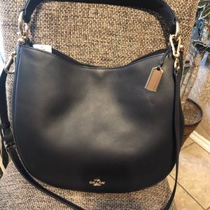 Coach Large Hobo Black all Leather Purse